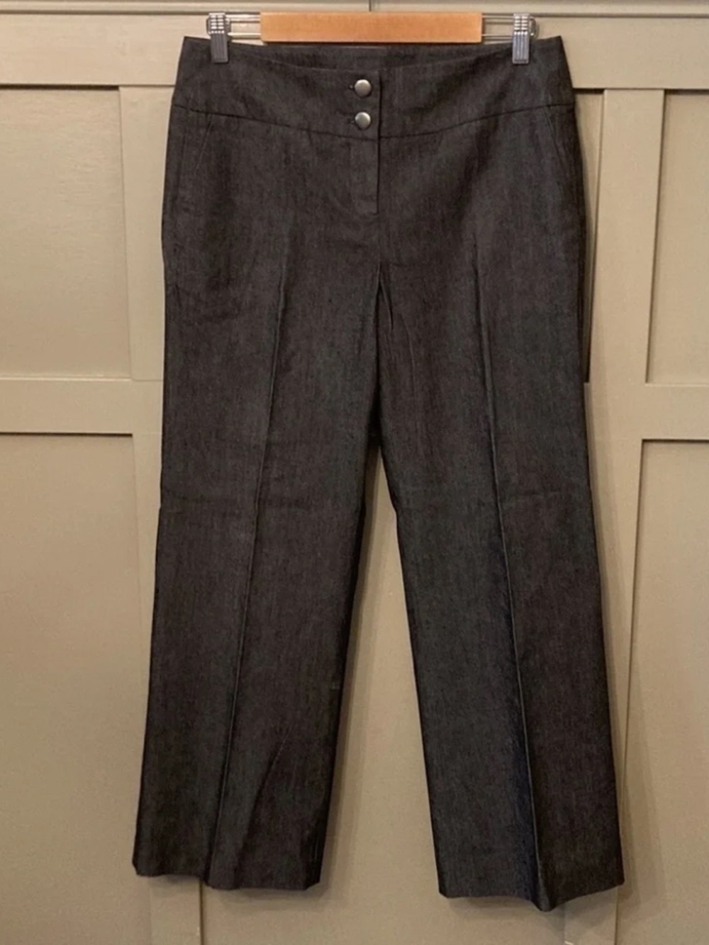 Sandro Sportswear Wide Leg Dress Pants Trousers W/ Pockets in Charcoal Size 8